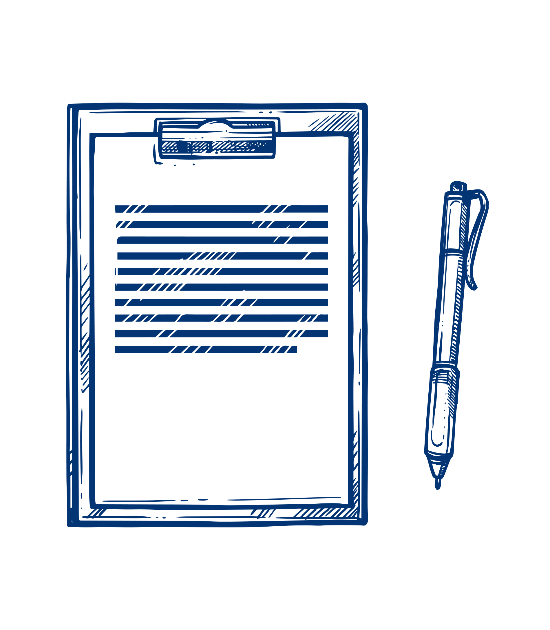 Illustration of a clipboard and pen