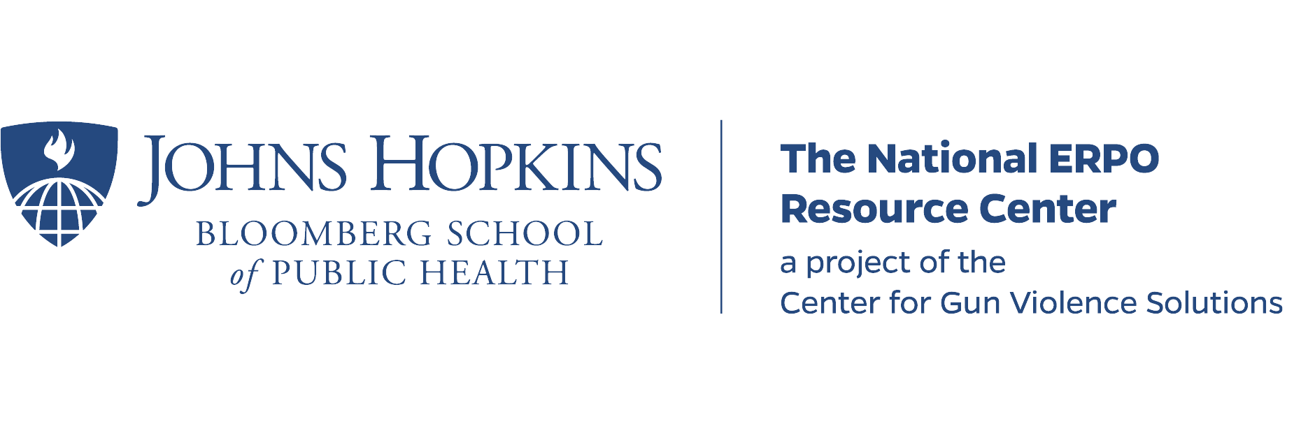 Johns Hopkins Bloomberg School of Public Health, The National ERPO Resource Center, a project of the Center for Gun Violence Solutions logo